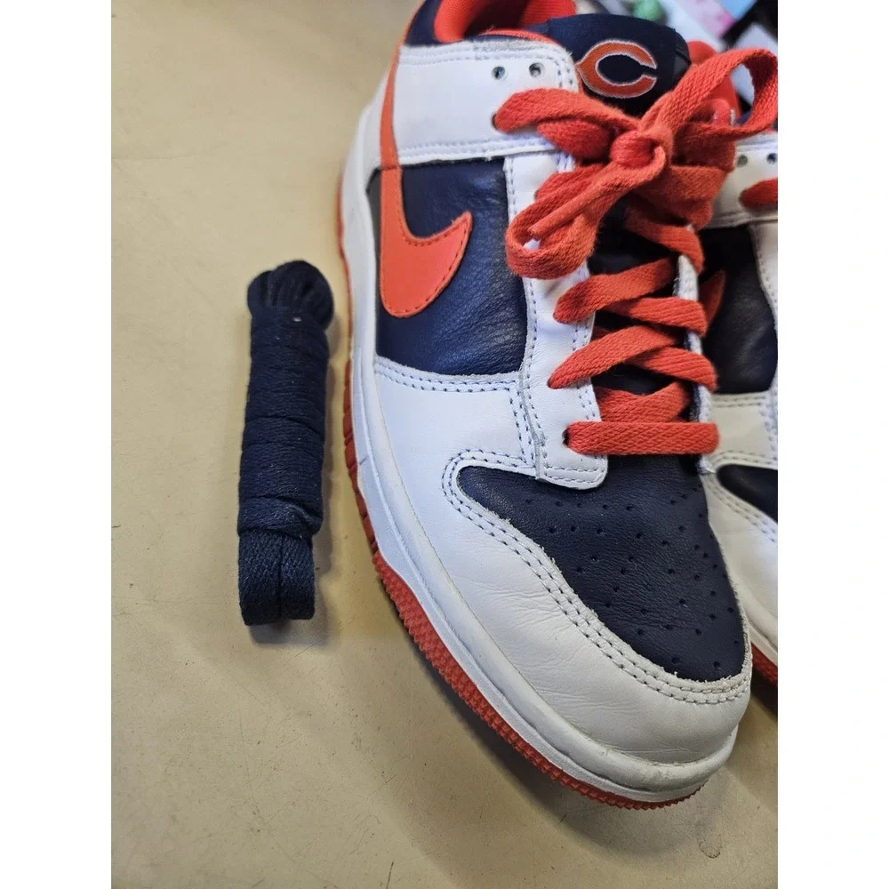 NIKEID BEARS THEME Sz 7.5 Lace-Up Athletic Colorblock Sneakers Blue White Orange